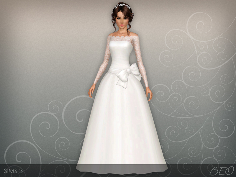 Wedding dress 45 for Sims 3 by BEO (1)